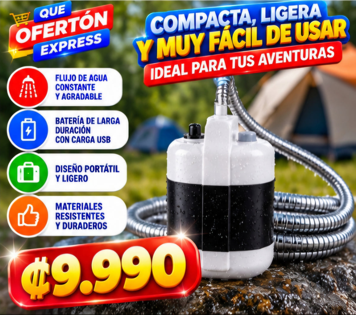 DUCHA PORTATIL RECARGABLE