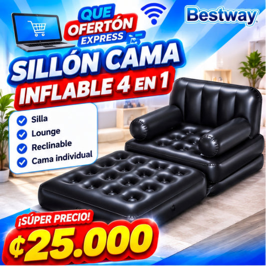 🛋️ SILLÓN CAMA INFLABLE BESTWAY MULTI-MAX 4 EN 1