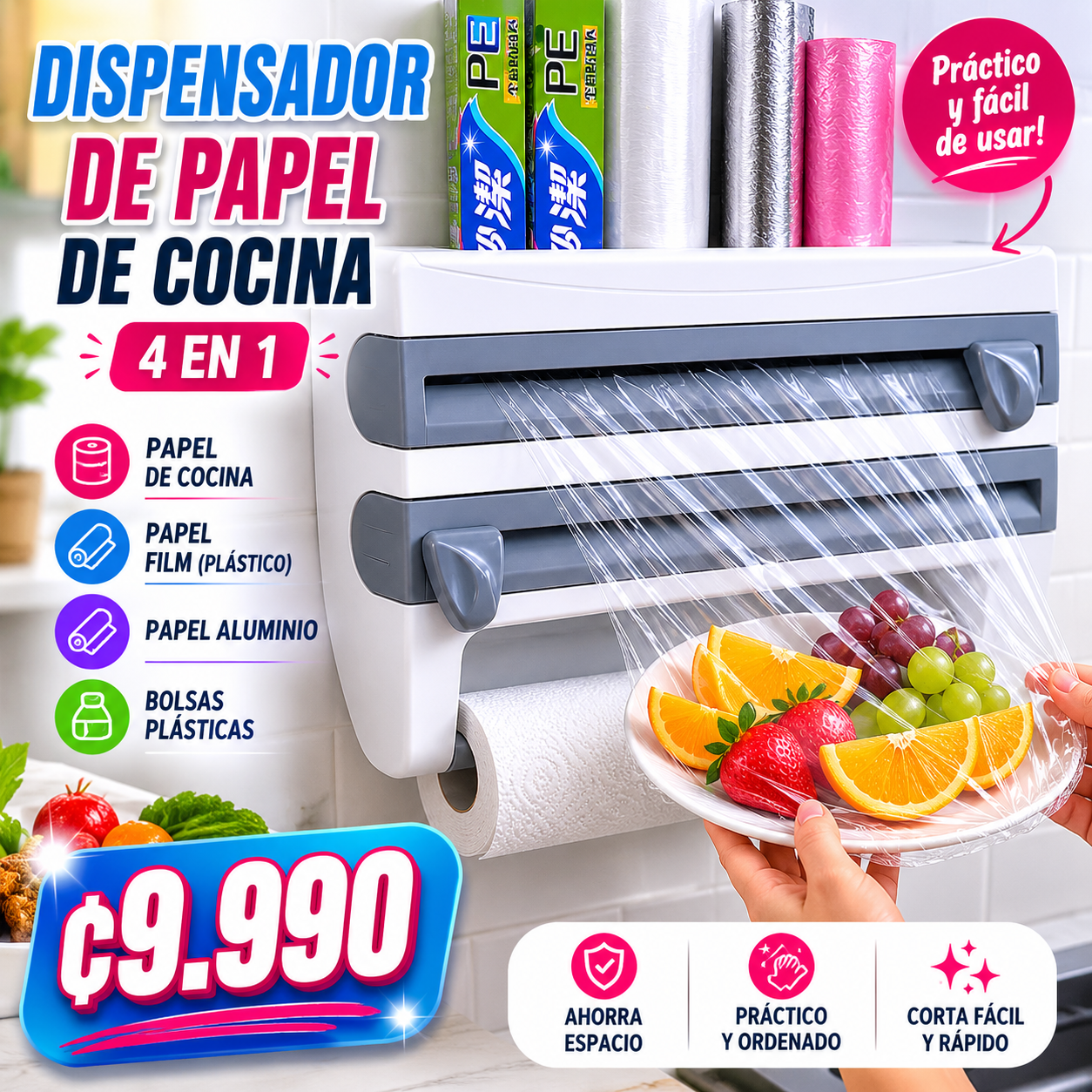 Dispensador Para Cocina 4 En 1 + ENVIO GRATIS