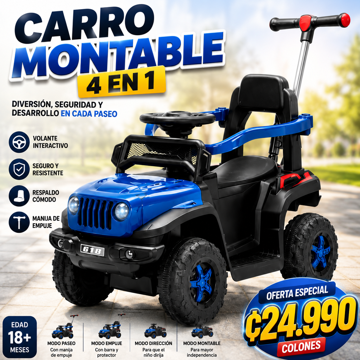 ✨ Carro Montable 4 en 1 ✨
