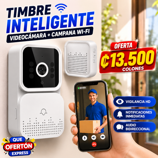 Timbre Inteligente con Videocámara + Campana WiFi