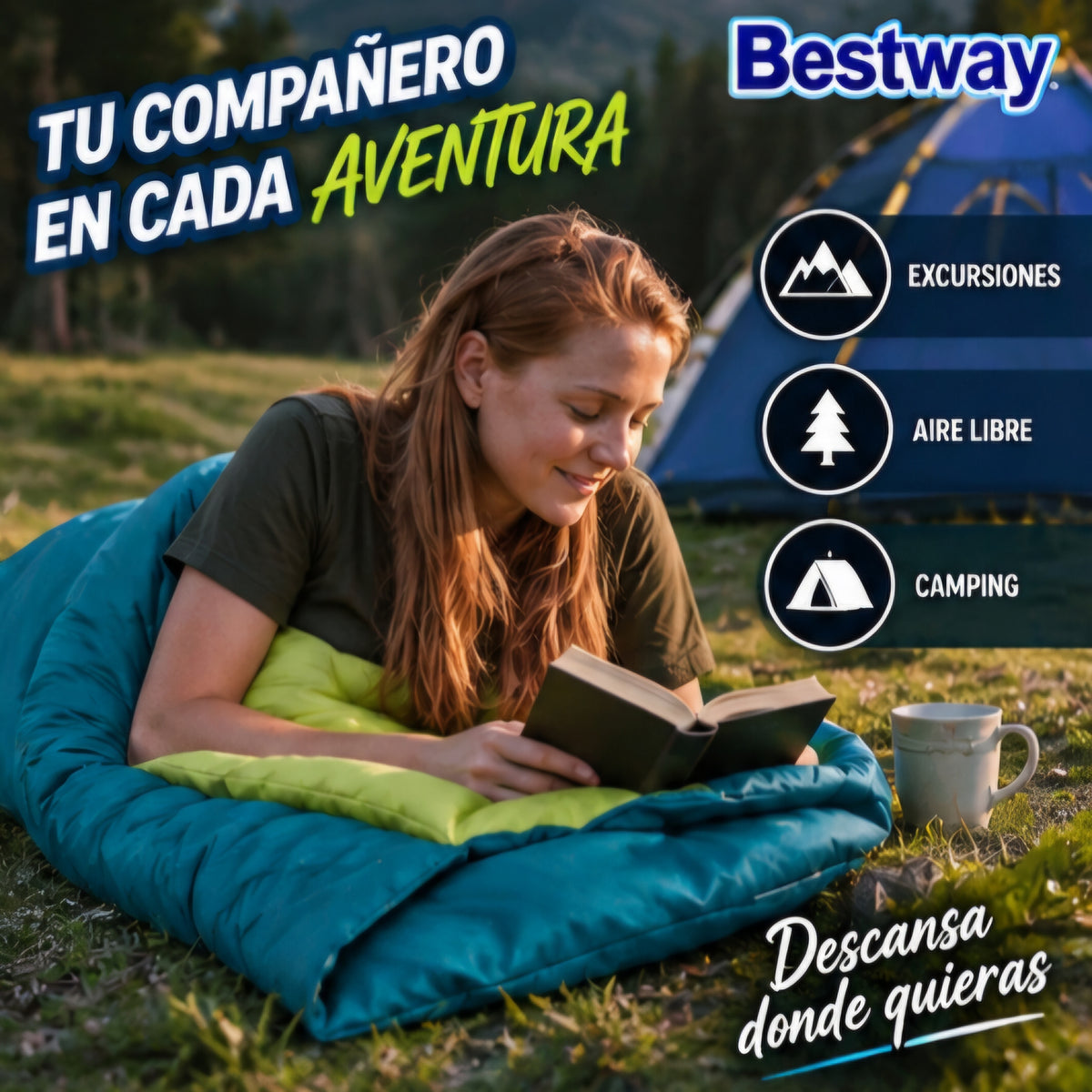 🏕️ SLEEPING BAG ACOLCHADO BESTWAY.
