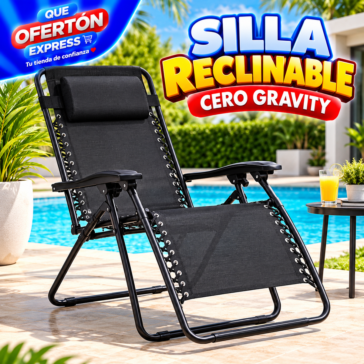 🪑 Silla Reclinable Cero Gravity – ¡Máximo confort!