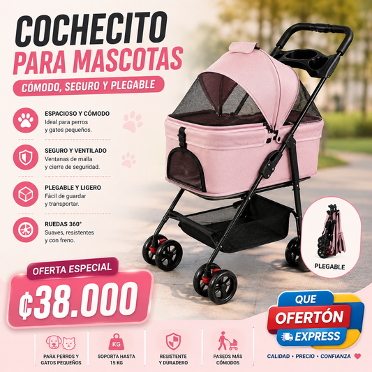 🐾 COCHECITO PARA MASCOTAS PLEGABLE 🐾
