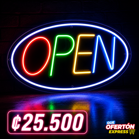 Letrero LED Neón OPEN Multicolor