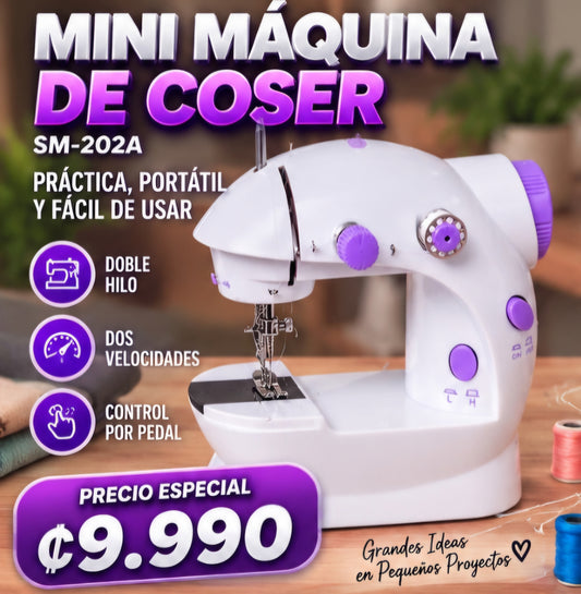 🧵✨ MINI MÁQUINA DE COSER SM-202A ✨🧵