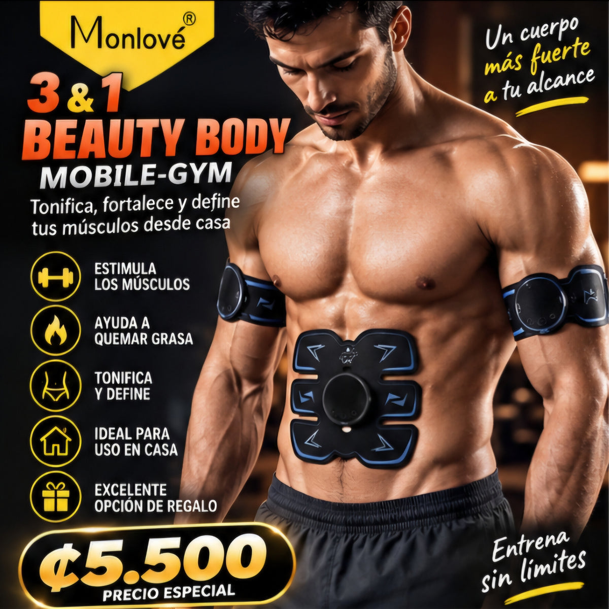 💪 KIT EMS 3 EN 1 PARA ENTRENAMIENTO MUSCULAR