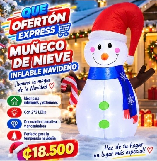 🎄☃️ MUÑECO DE NIEVE INFLABLE NAVIDEÑO ☃️🎄