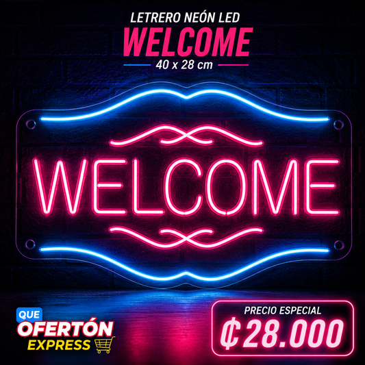 Letrero Neón LED WELCOME