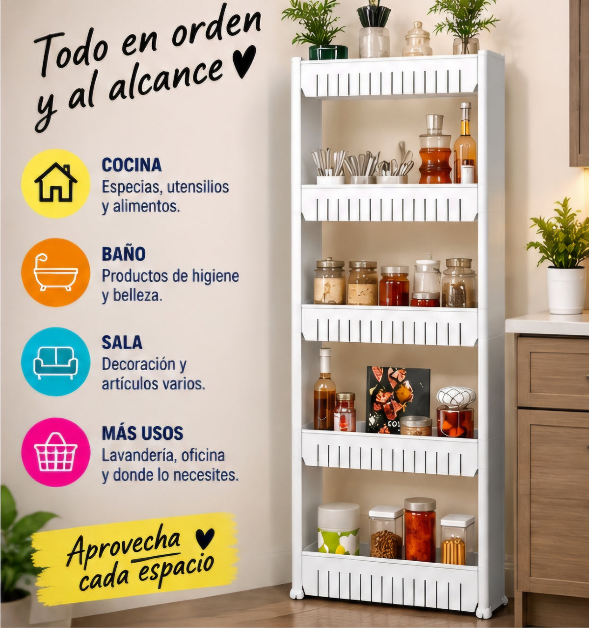🧺✨ ORGANIZADOR MULTIUSO DE 5 NIVELES ✨🧺