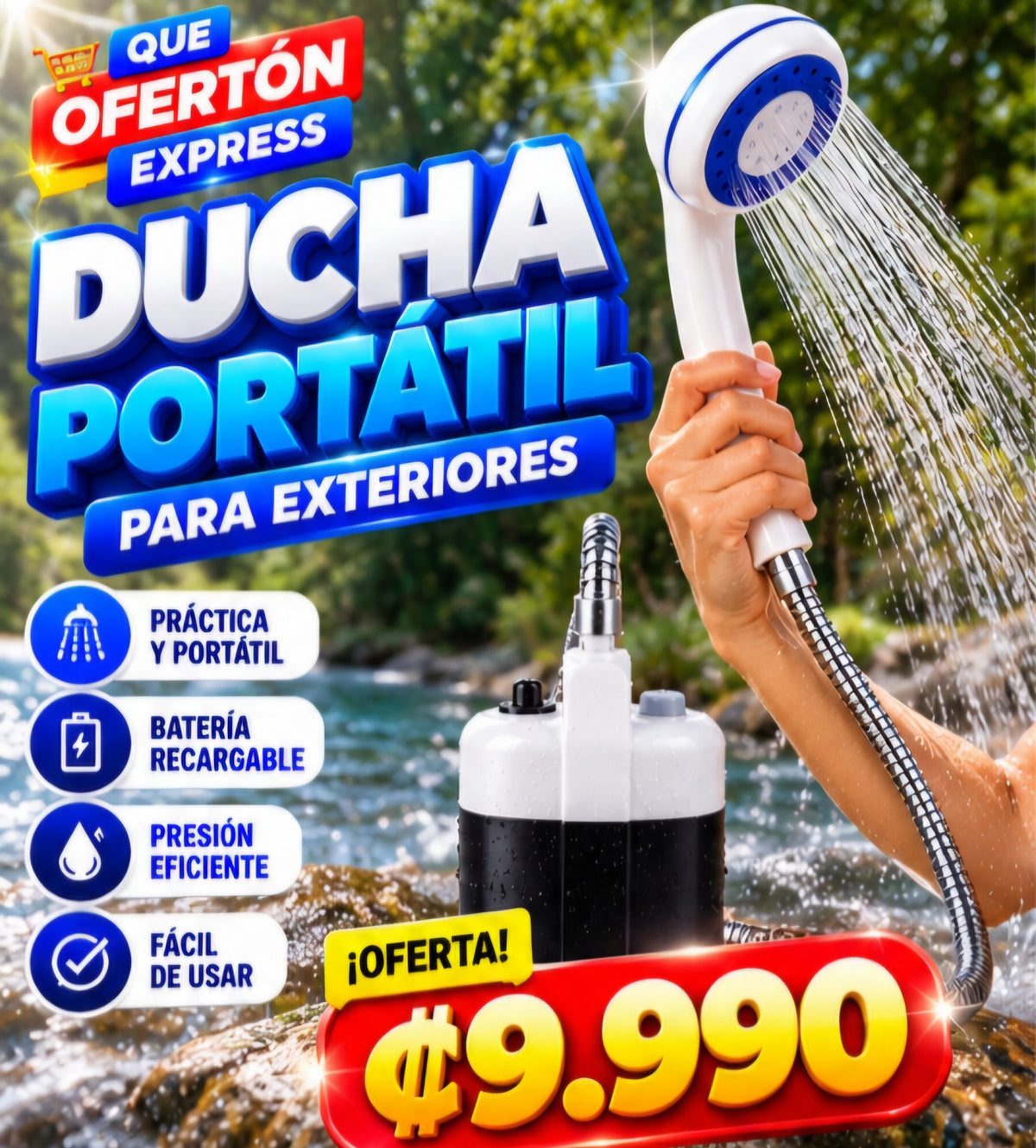 DUCHA PORTATIL RECARGABLE