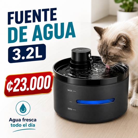 🐱💧 Fuente de Agua Automática para Mascotas 3.2L