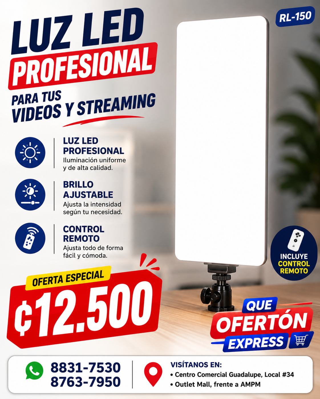 💡 LUZ LED PROFESIONAL RL-150 📸