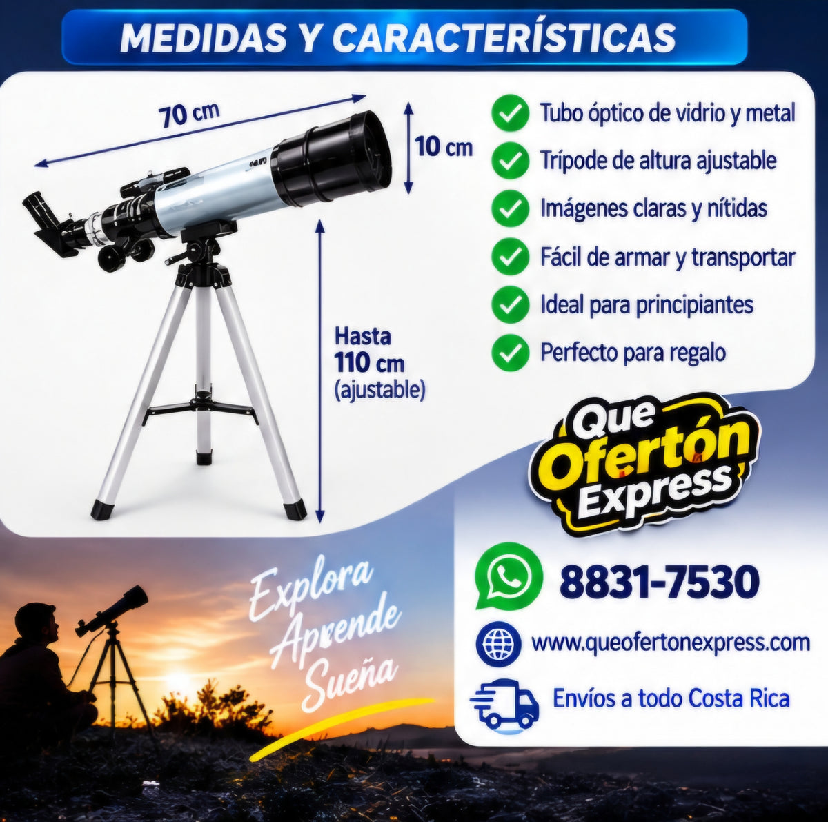 🔭 TELESCOPIO ASTRONÓMICO F36050