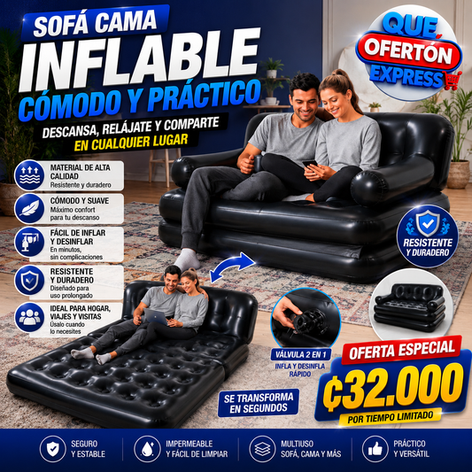 🛋️ Sofá Cama Inflable 2 en 1