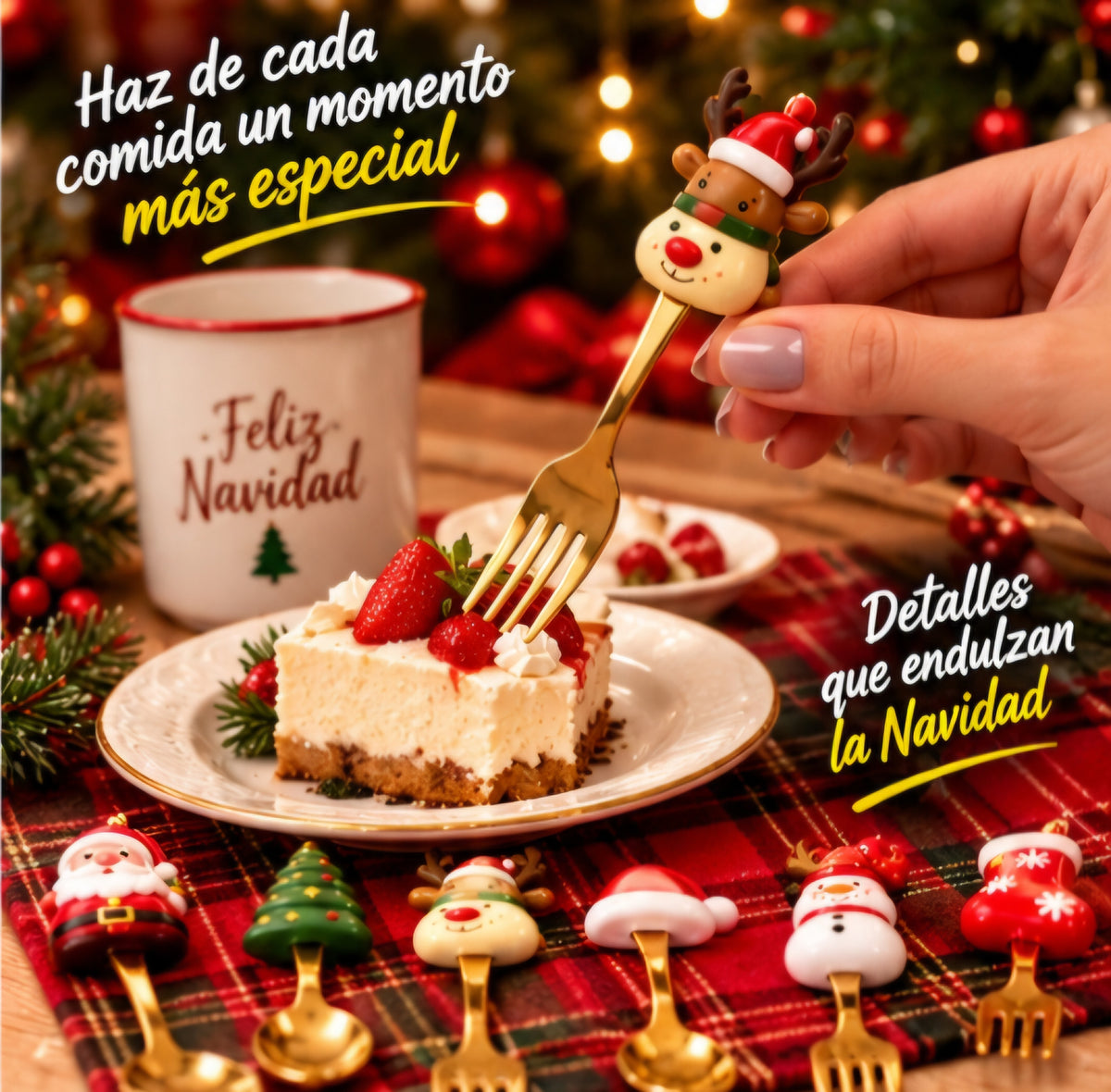 🎄✨ SET DE CUBIERTOS NAVIDEÑOS – 6 PIEZAS