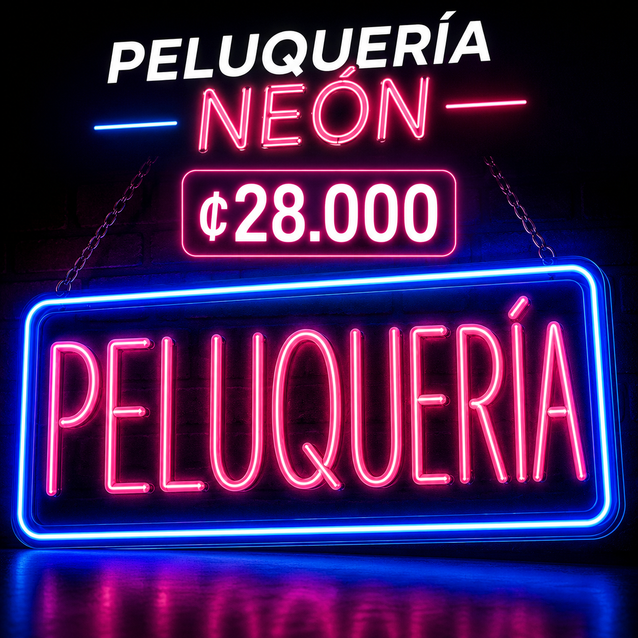 💇‍♀️ Letrero Neón Peluquería LED – Decoración para Salones de Belleza