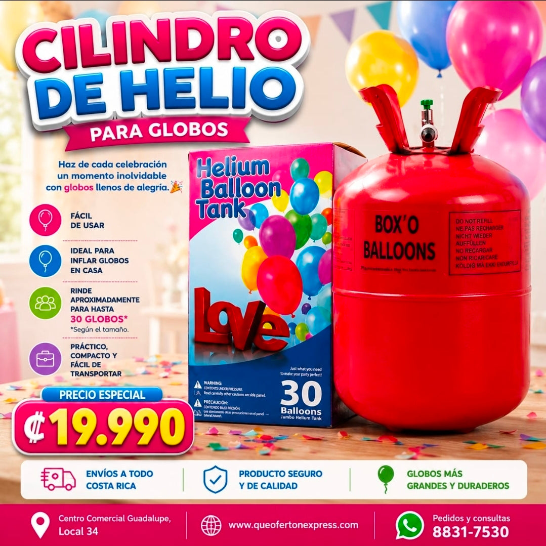 🎈 Cilindro de Helio para Globos 30 globos