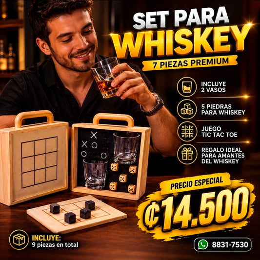 🥃✨ SET PARA WHISKEY 16 PIEZAS – PRESENTACIÓN DE LUJO ✨🥃