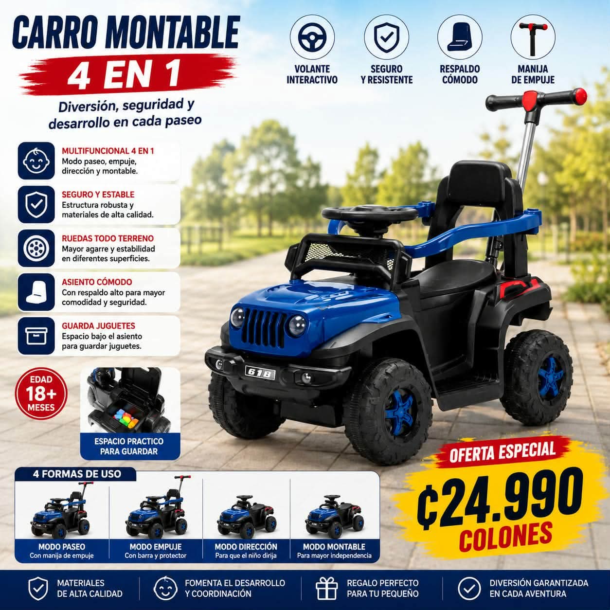 ✨ Carro Montable 4 en 1 ✨