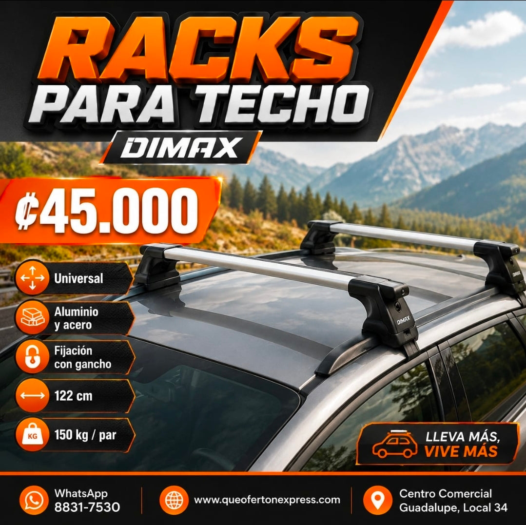 🚗 RACKS PARA TECHO DIMAX