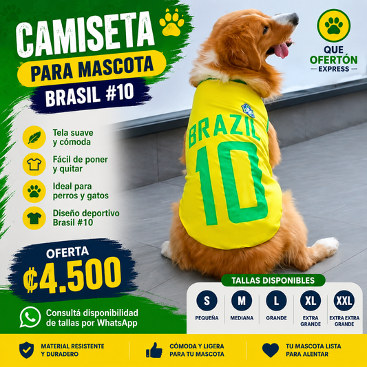 🐶🇧🇷 Camiseta para Mascota Brasil #10