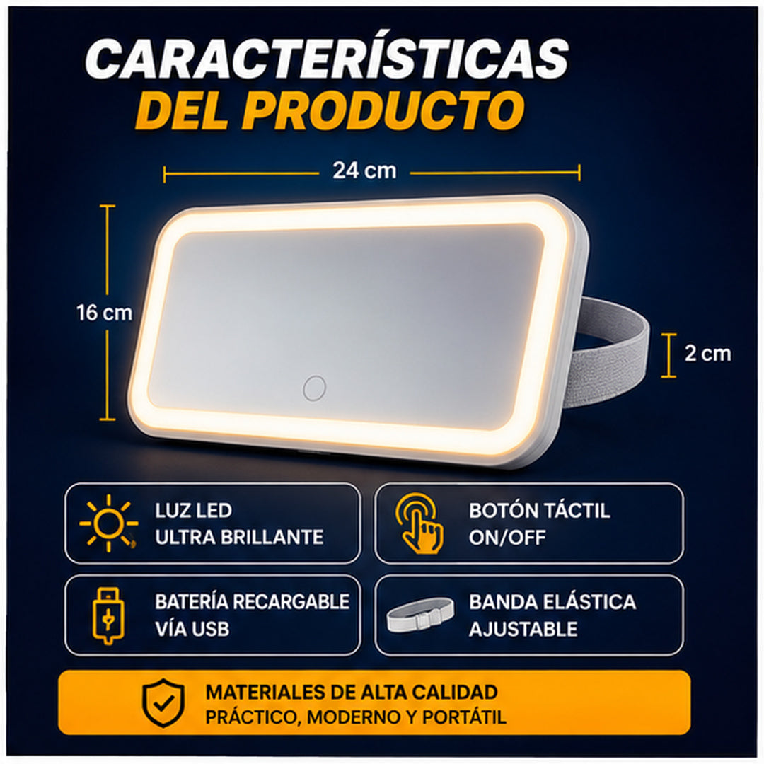 ✨🚗 ESPEJO LED PARA VISERA 🚗✨