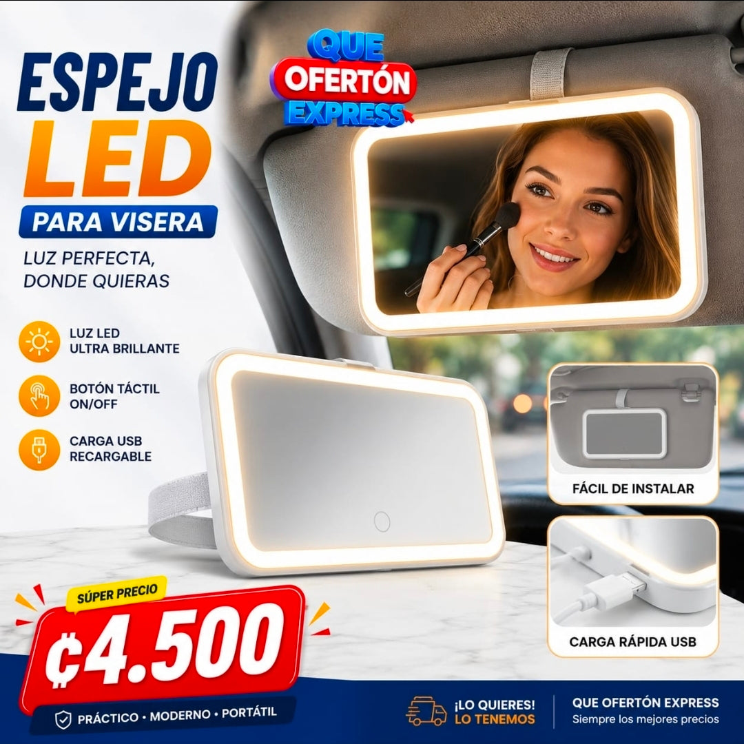 ✨🚗 ESPEJO LED PARA VISERA 🚗✨