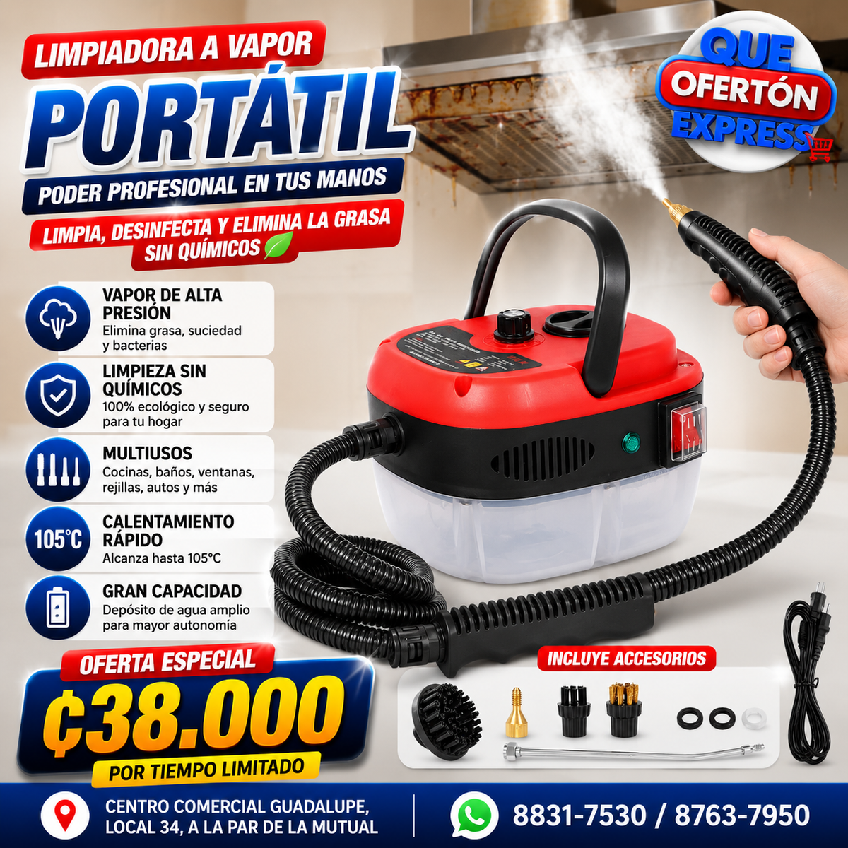 Limpiador a Vapor con Esterilización a Presión