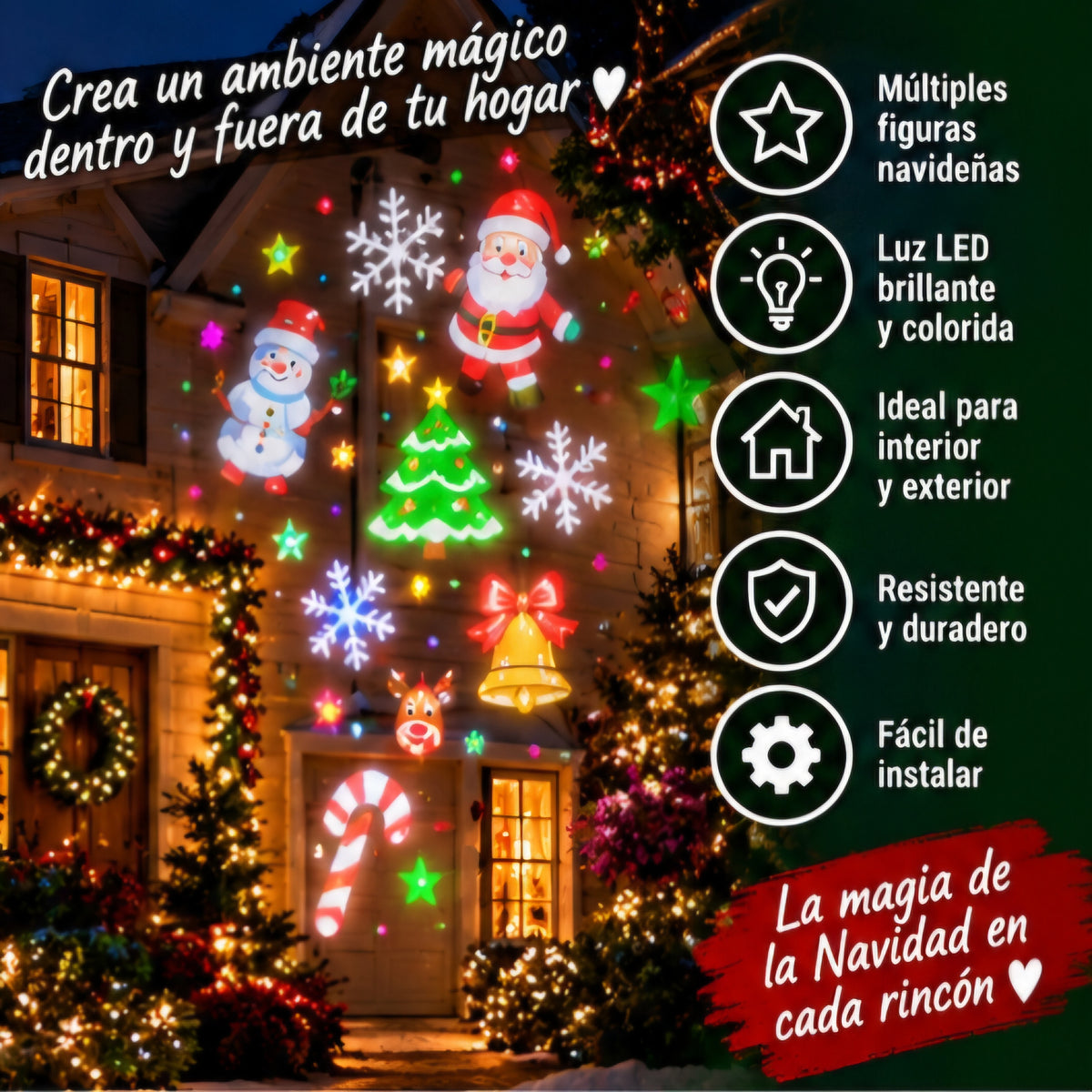 🎅✨ PROYECTOR DE FIGURAS NAVIDEÑAS ✨🎄