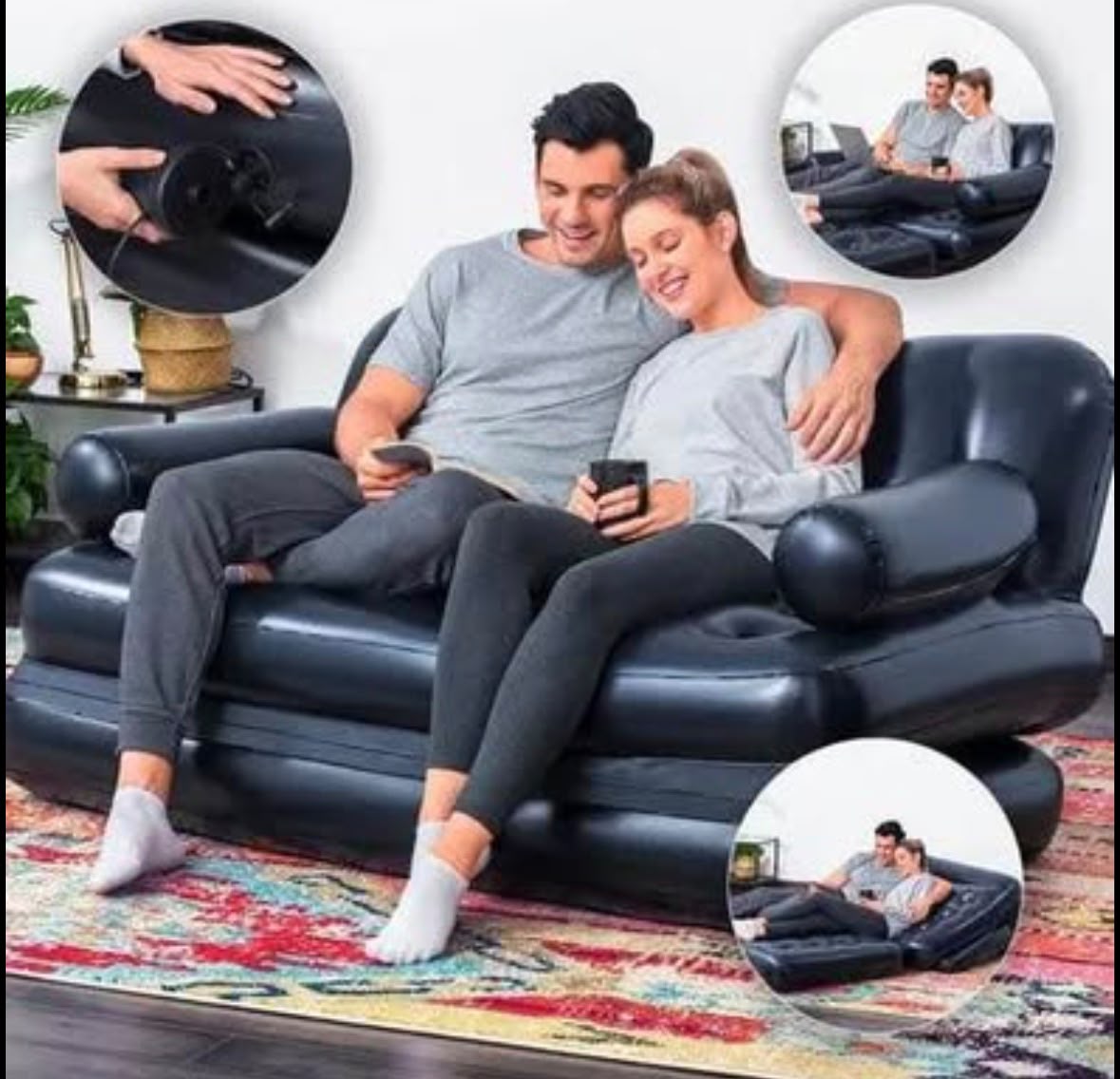 🛋️ Sofá Cama Inflable 2 en 1