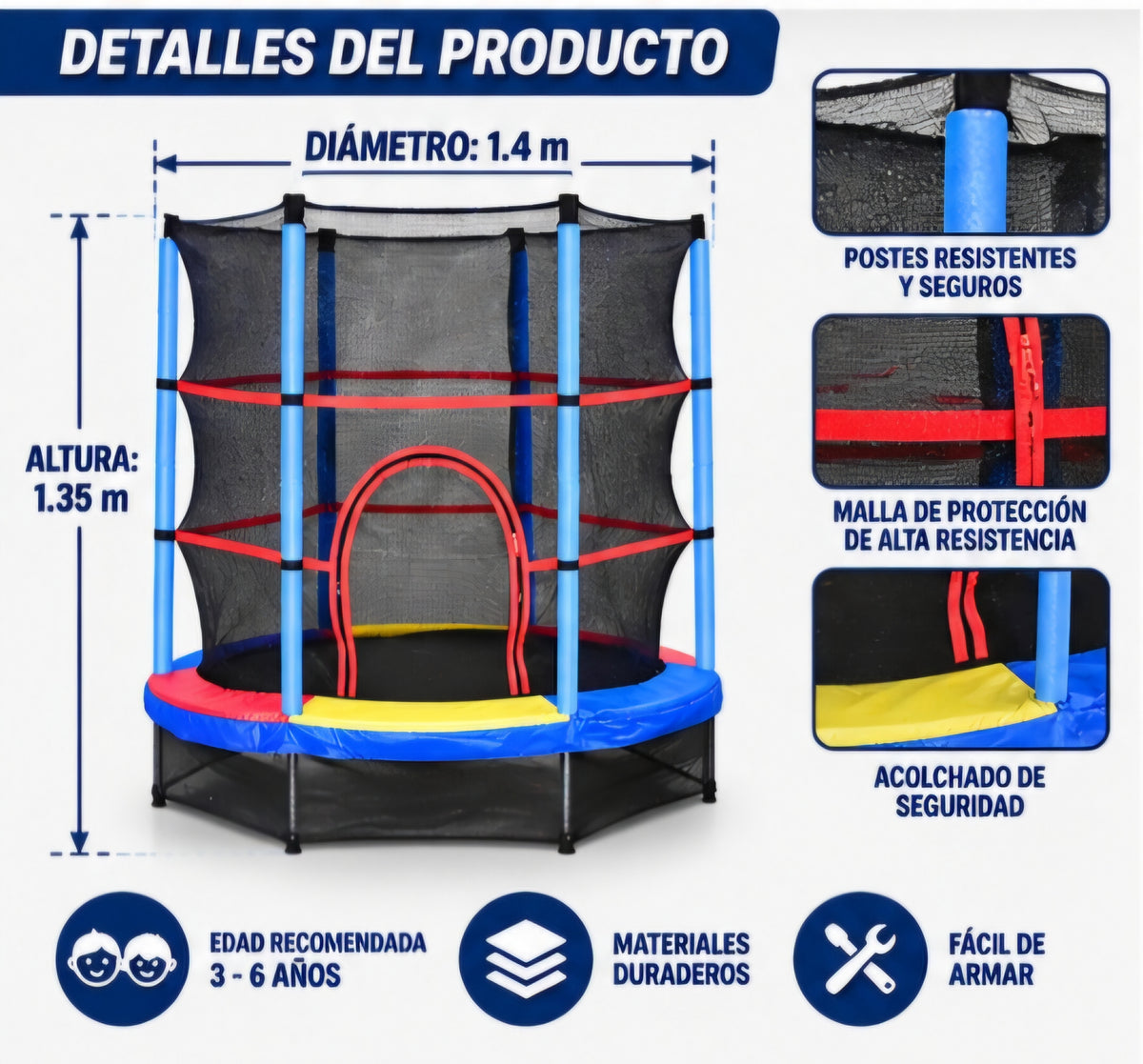 🎉 TRAMPOLÍN ATHLETIC WORKS 4.5 PIES