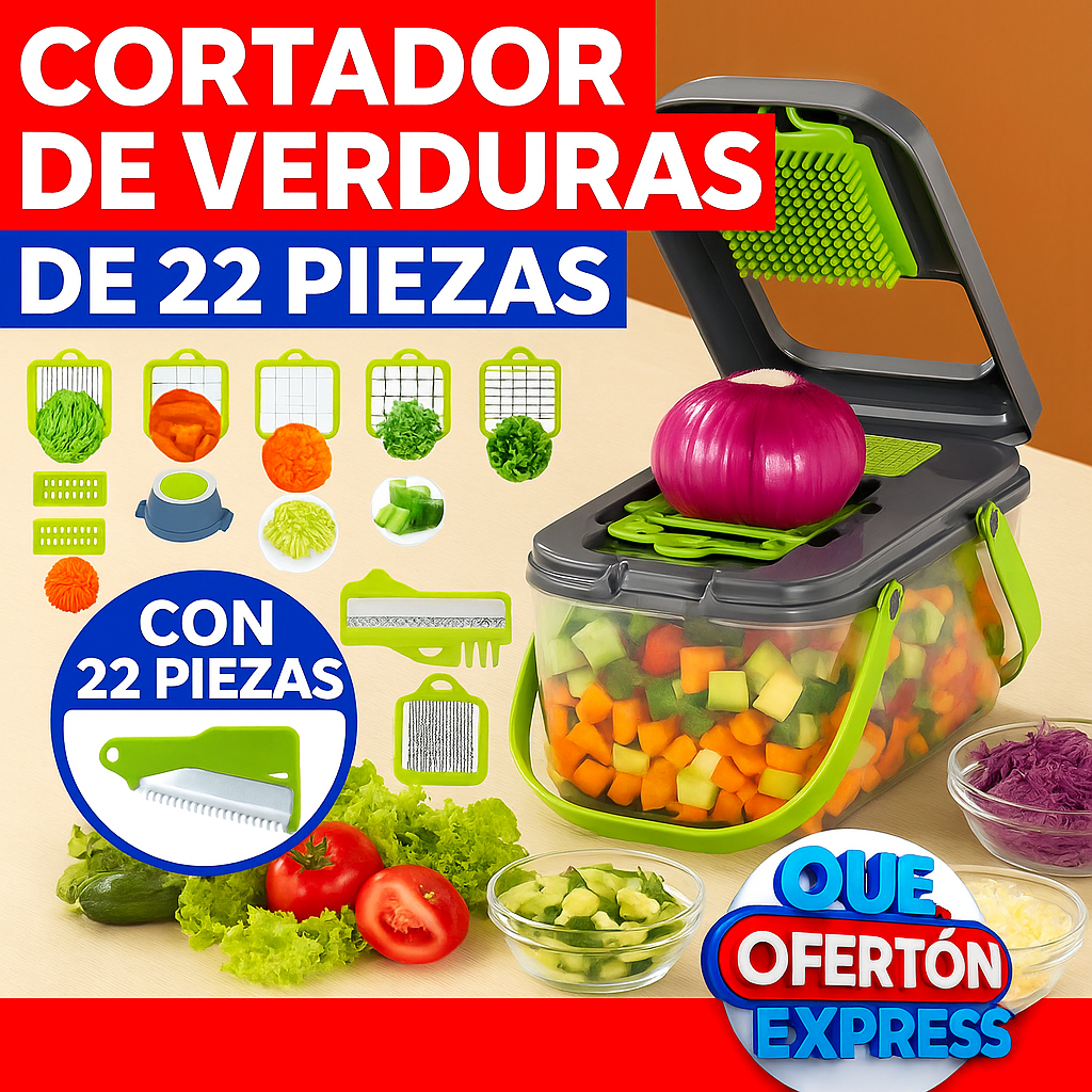 Cortador de verduras multifuncional 22 en 1