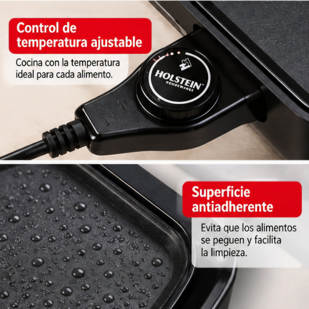 🍳 PLANCHA ELÉCTRICA HOLSTEIN DE 50 CM