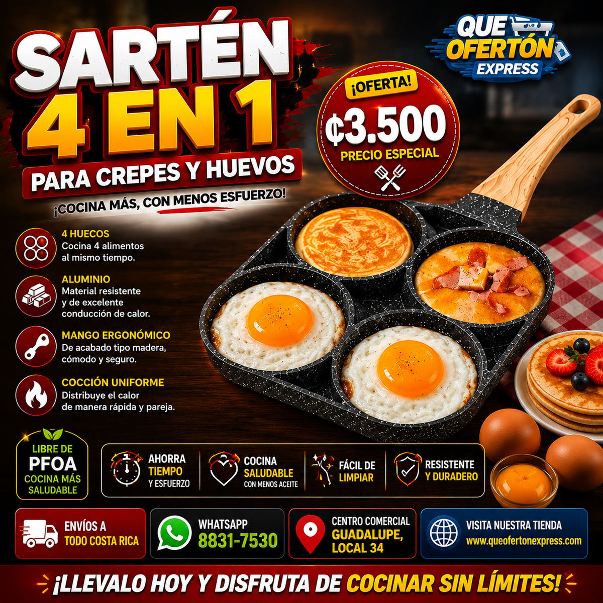 🍳🔥 SARTÉN 4 EN 1 PARA CREPES Y HUEVOS 🔥🍳