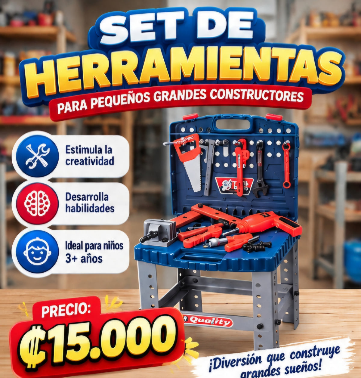 🧰🔧 ¡BANCO DE HERRAMIENTAS INFANTIL! 👷‍♂️✨