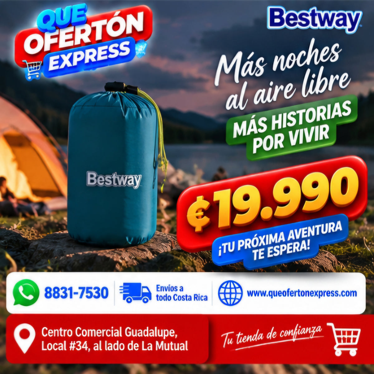 🏕️ SLEEPING BAG ACOLCHADO BESTWAY.