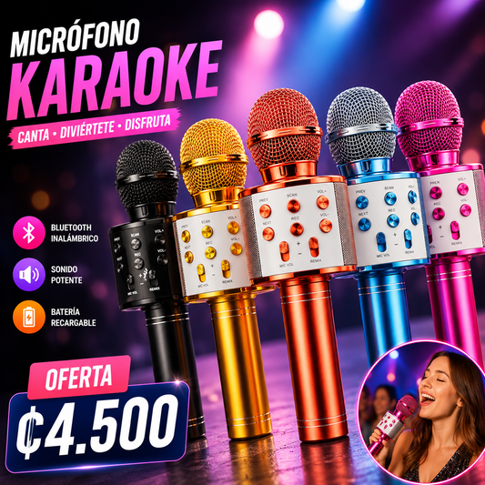 🎤 Micrófono Karaoke Inalámbrico – Diversión sin límites 🎶