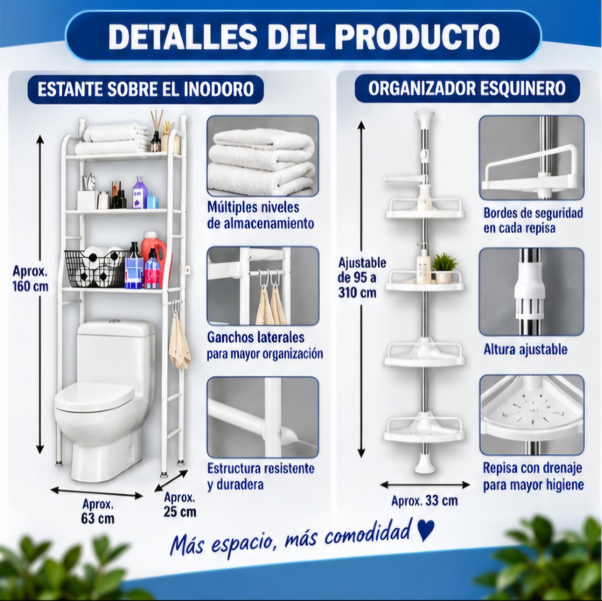 🚿✨ COMBO 2X ORGANIZADORES DE BAÑO ✨🚿