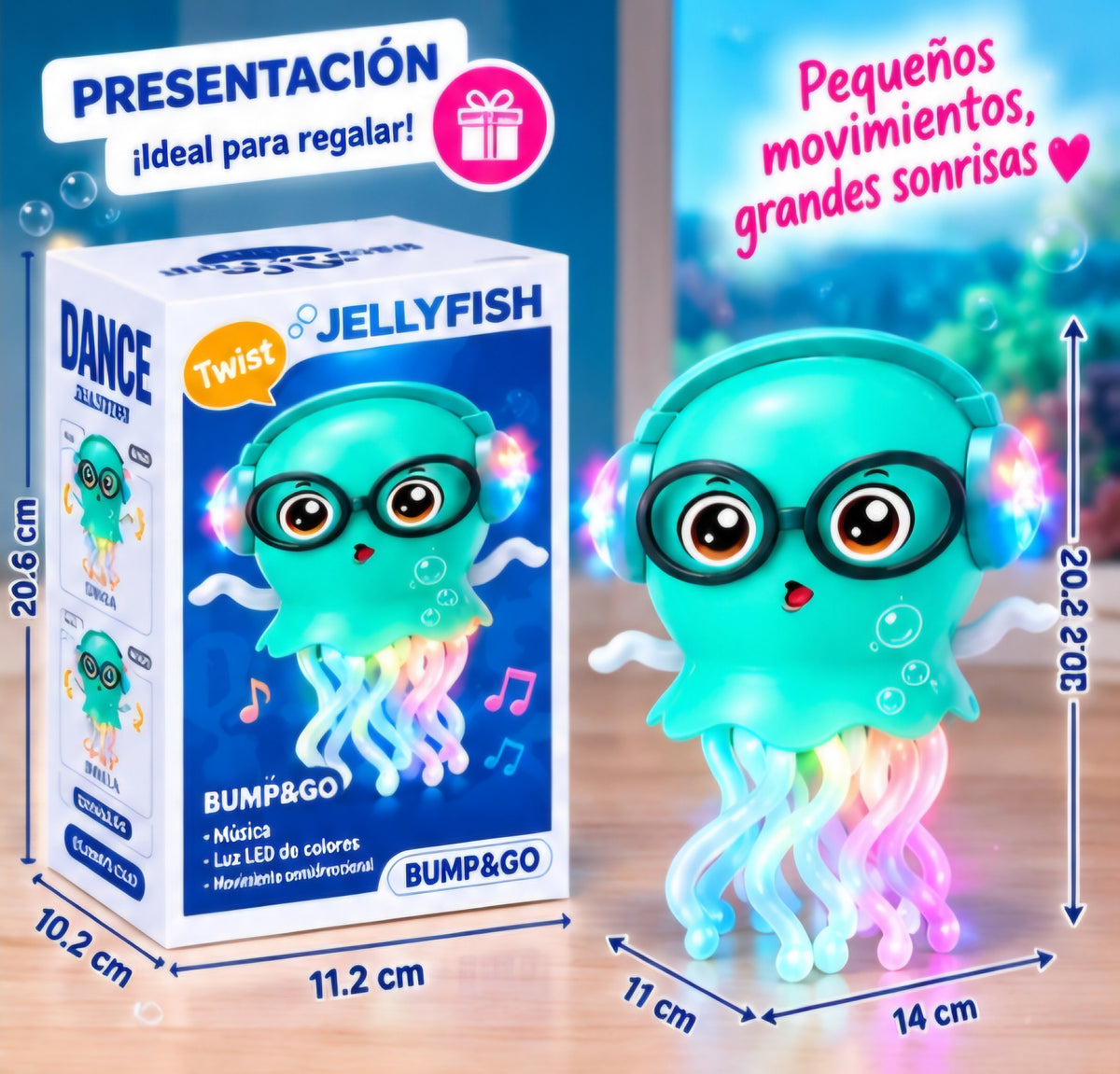 🪼 MEDUSA BAILARINA CON LUCES Y MÚSICA 🎶✨