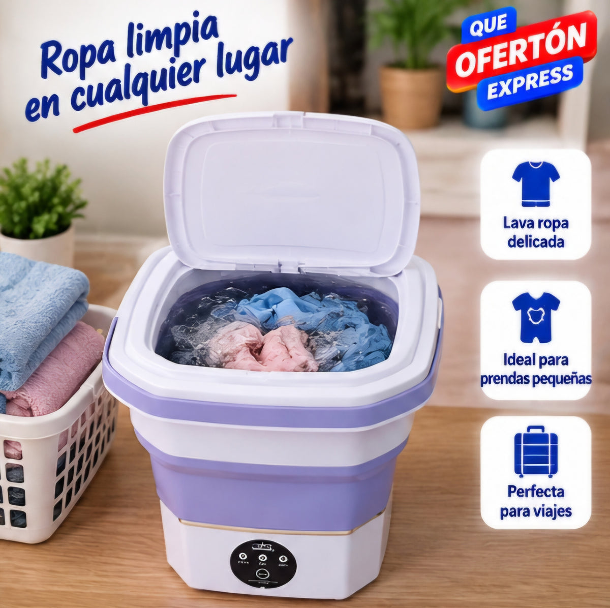 🧺✨ LAVADORA PORTÁTIL PLEGABLE