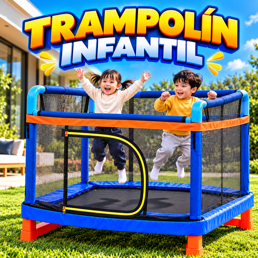 🎉 TRAMPOLÍN INFANTIL CON MALLA DE SEGURIDAD 🎉
