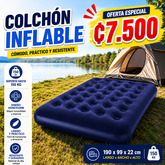🛏️✨ Colchón Inflable Individual
Ideal para camping.
