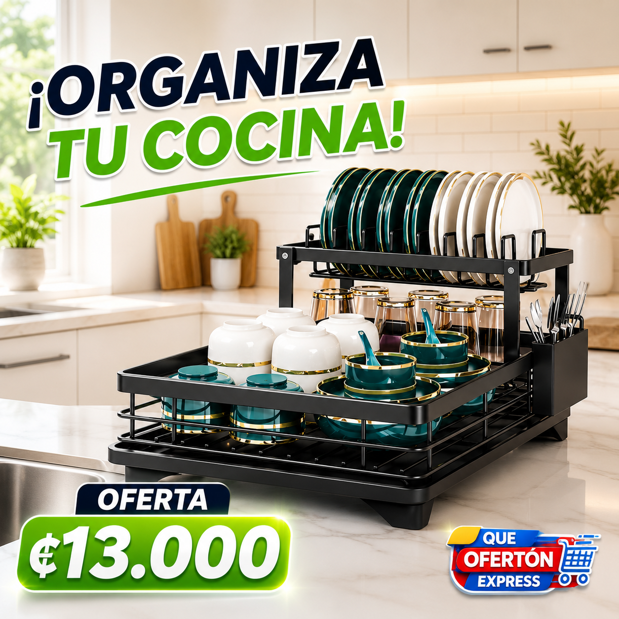✨ ESCURRIDOR DE PLATOS 2 NIVELES ✨