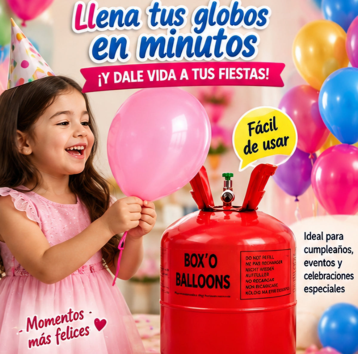 🎈 Cilindro de Helio para Globos 30 globos