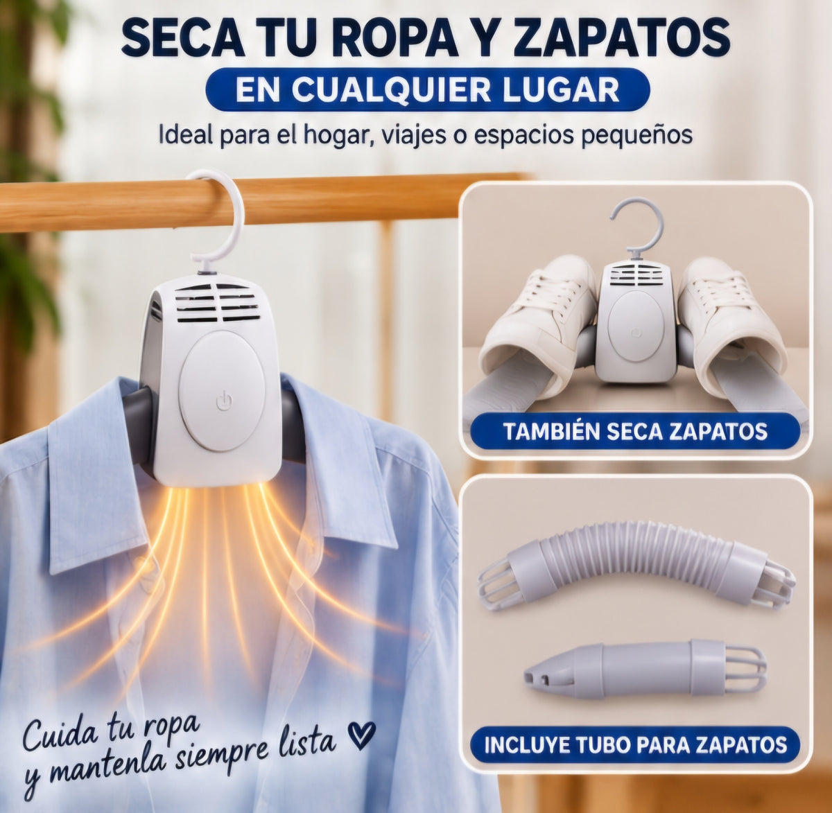 ✨ SECADORA PORTÁTIL DE ROPA Y ZAPATOS