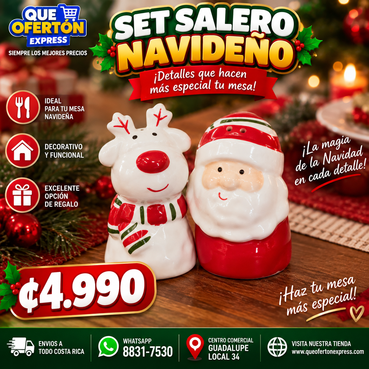 🎄✨ SET SALERO NAVIDEÑO 🎅🦌