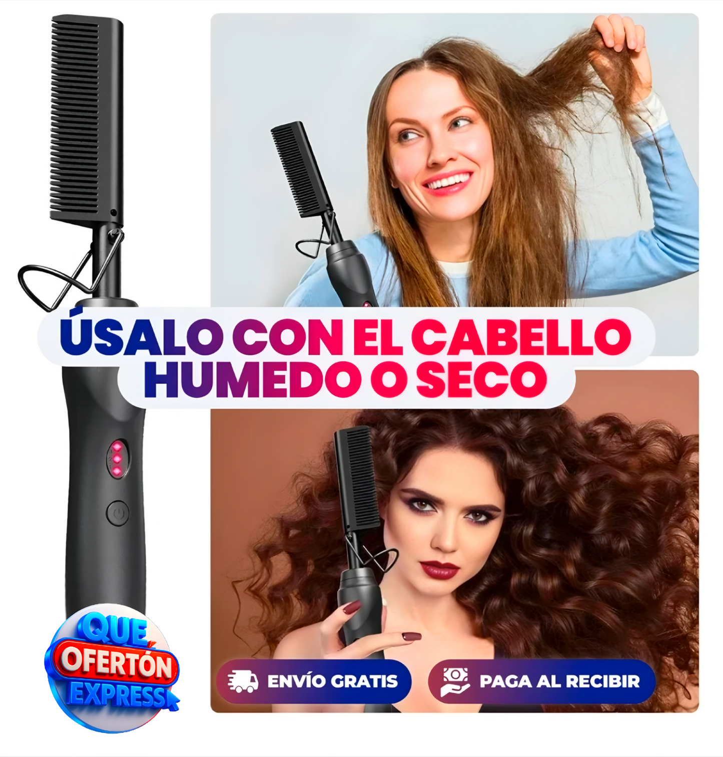 PEINE ELÉCTRICO ALISADOR PARA EL CABELLO
