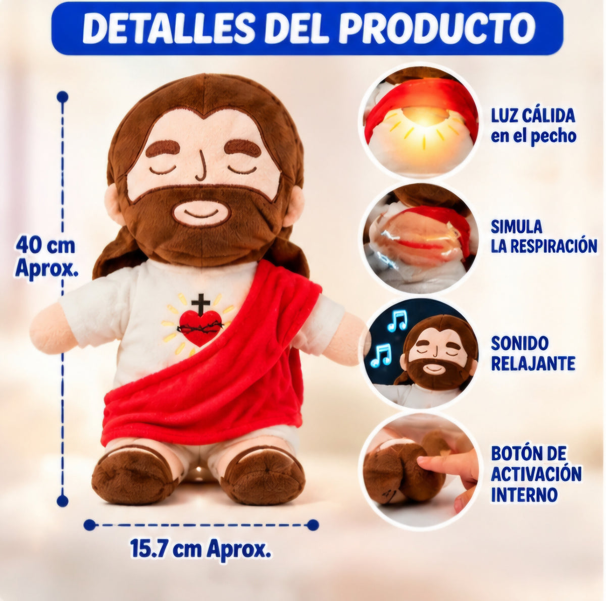 Peluche mi Jesús de Paz Respira