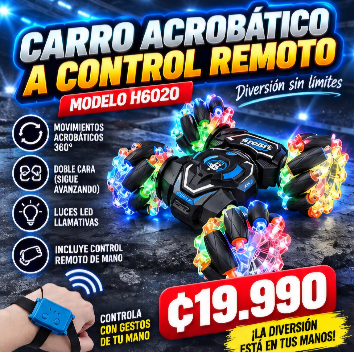 🚗🔥 CARRO ACROBÁTICO A CONTROL REMOTO H6020 🔥🚗